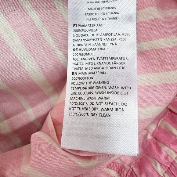 New Marimekko Jokapoika Shorts Pink White Striped Long Boxer Shorts Size Large - Picture 5 of 12